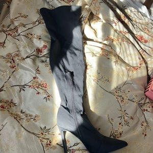 Thigh High Black Heel Boots